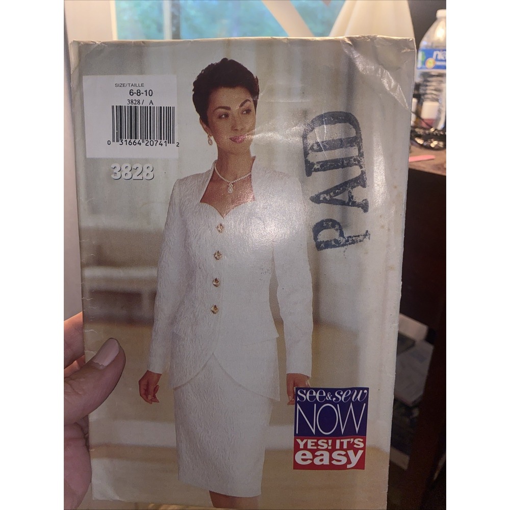 Vintage Butterick See & Sew Ladies Suit Sewing Pattern 3828 Size 6-10 Uncut